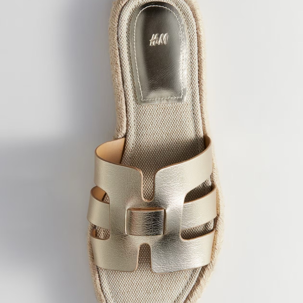 Gold Espadrille Sandals - Size 7 - new with tag